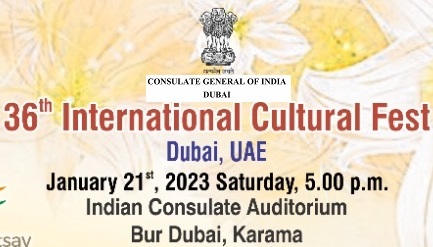 36th International Cultural Fest to be held in Dubai on January 21.